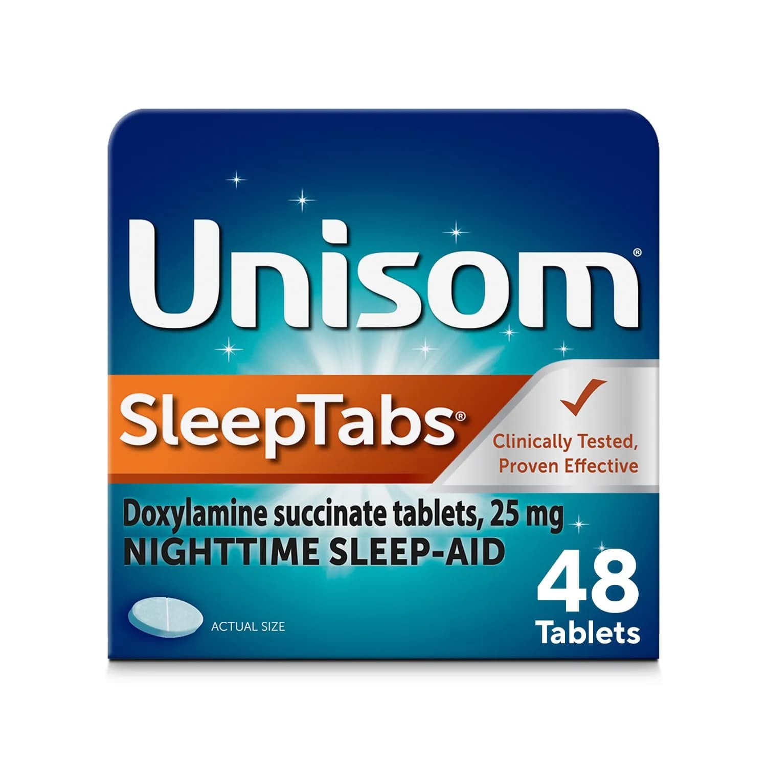 Unisom SleepTabs Nighttime Sleep Aid Tablets for Adults, 48-Count | Non-Habit-Forming Sleep Support