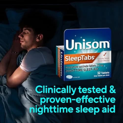Unisom SleepTabs Nighttime Sleep Aid Tablets for Adults, 48-Count | Non-Habit-Forming Sleep Support thumbnail 8