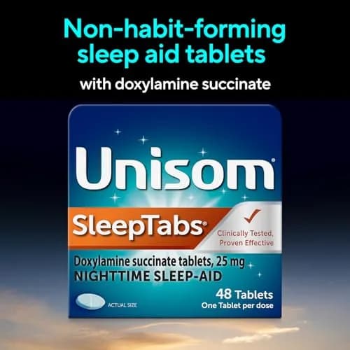 Unisom SleepTabs Nighttime Sleep Aid Tablets for Adults, 48-Count | Non-Habit-Forming Sleep Support thumbnail 4