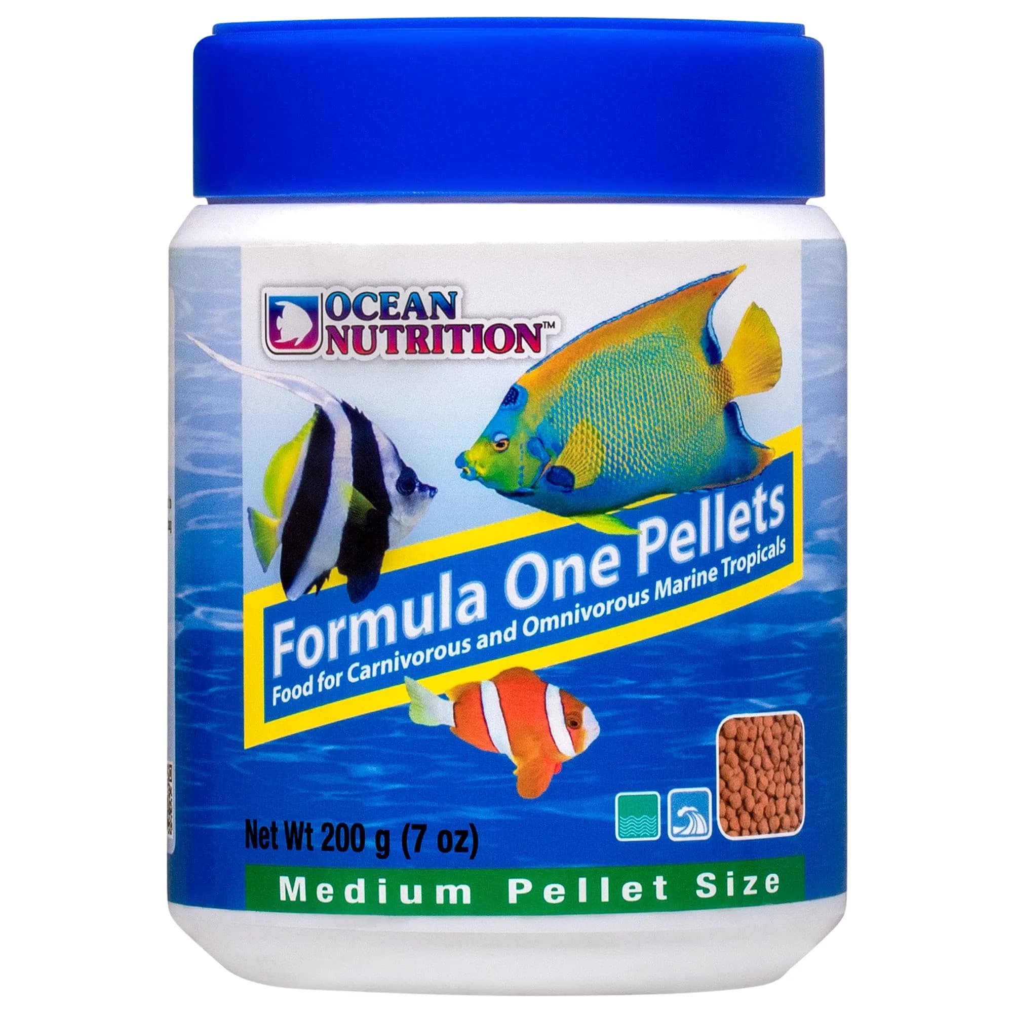 Ocean Nutrition Formula One Small Pellet Fish Food 100g (3.5oz) Jar | Gourmet Tropical Fish Food — 7 Ounce / Medium Pellet