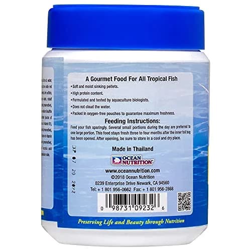 Ocean Nutrition Tropical Fish Food Soft Moist Sinking Pellets 200 g (7 oz) | High Protein 41% Guppy Food thumbnail 3