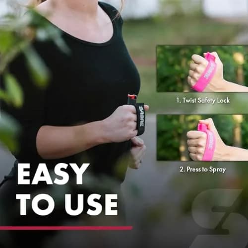 SABRE Runner Pepper Gel Spray for Running, Walking & Personal Safety | 0.67 Fl Oz | Focused Stream, 16 ft Range, Reflective Strap thumbnail 4
