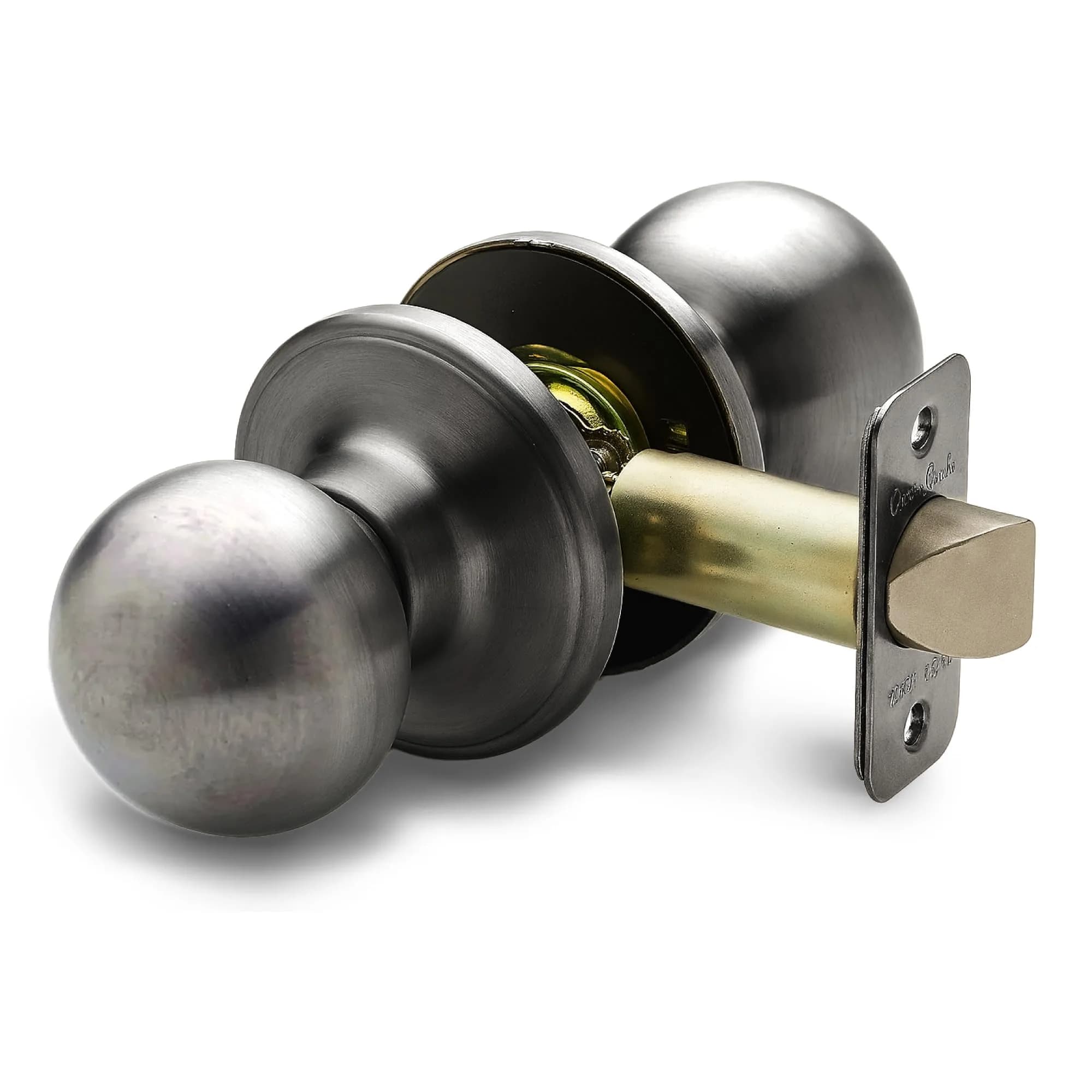 Copper Creek Passage Interior Door Knob – ANSI Grade-3 Certified, Heavy Duty, Reversible, Antique Nickel (1 Pack) | Modern Durable Handle