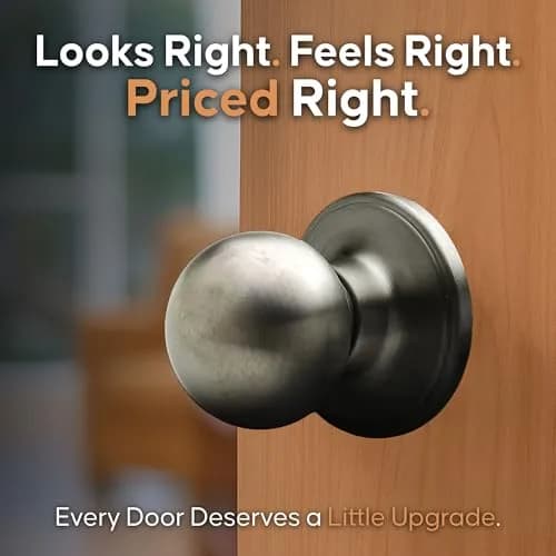 Copper Creek Passage Interior Door Knob – ANSI Grade-3 Certified, Heavy Duty, Reversible, Antique Nickel (1 Pack) | Modern Durable Handle thumbnail 2