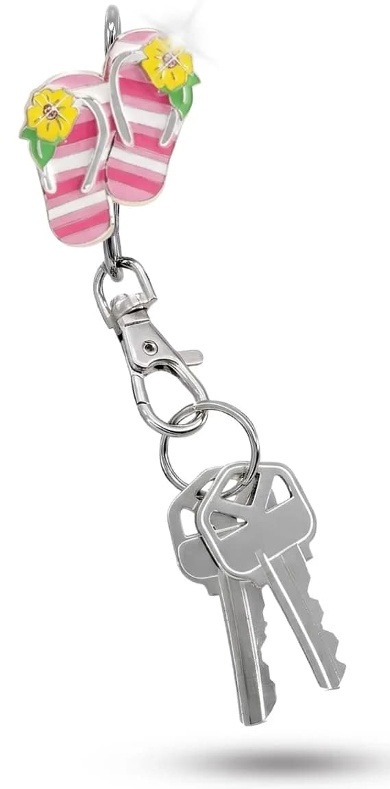 Finders Key Purse Two Kitties Key Finder | Stylish & Multifunctional (One Size) — Striped Flip Flops