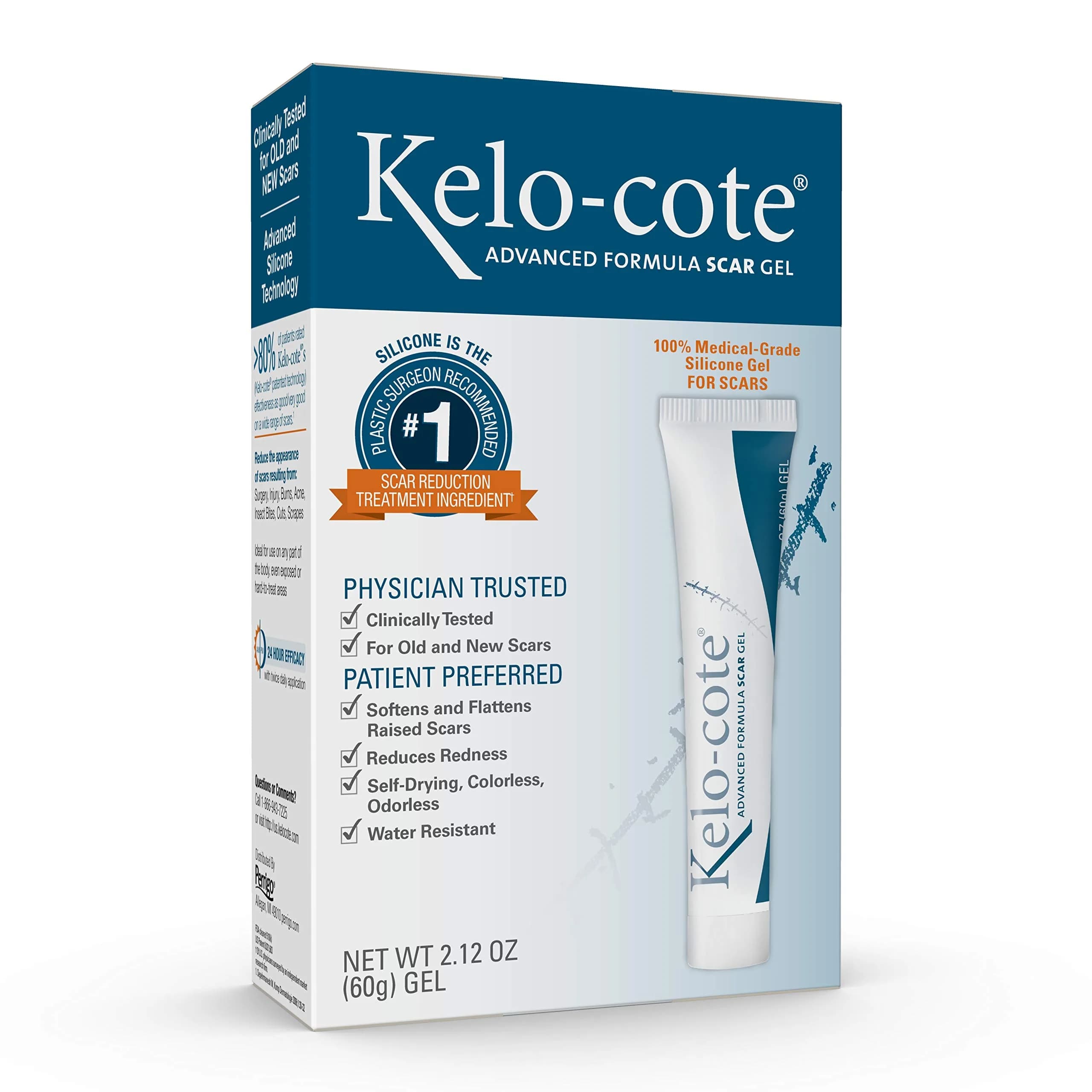 KELO-COTE Advanced Skincare Formula Scar Gel 60g (2.12 oz) | Clinically Tested Silicone Scar Treatment