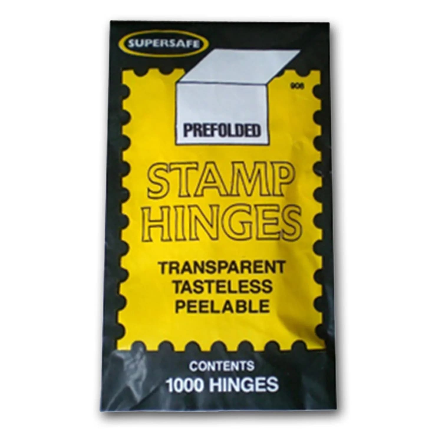 SuperSafe Folded Stamp Hinges Pack of 1,000 | Transparent Peelable Philatelic Hinges - main product image