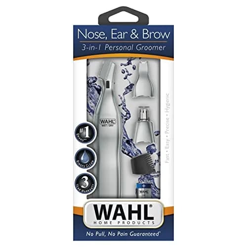Wahl 3-in-1 Nose Hair Trimmer for Men & Women | 4 Piece Set, Silver thumbnail 9