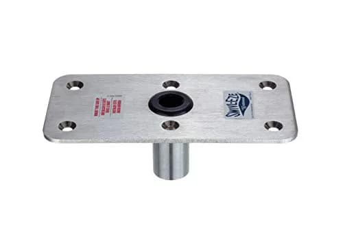 Attwood Lock'n-Pin 3/4" Boat Seat Post Base Stainless Steel Plated 4" x 8" | Secure Marine Seating Foundation thumbnail 1