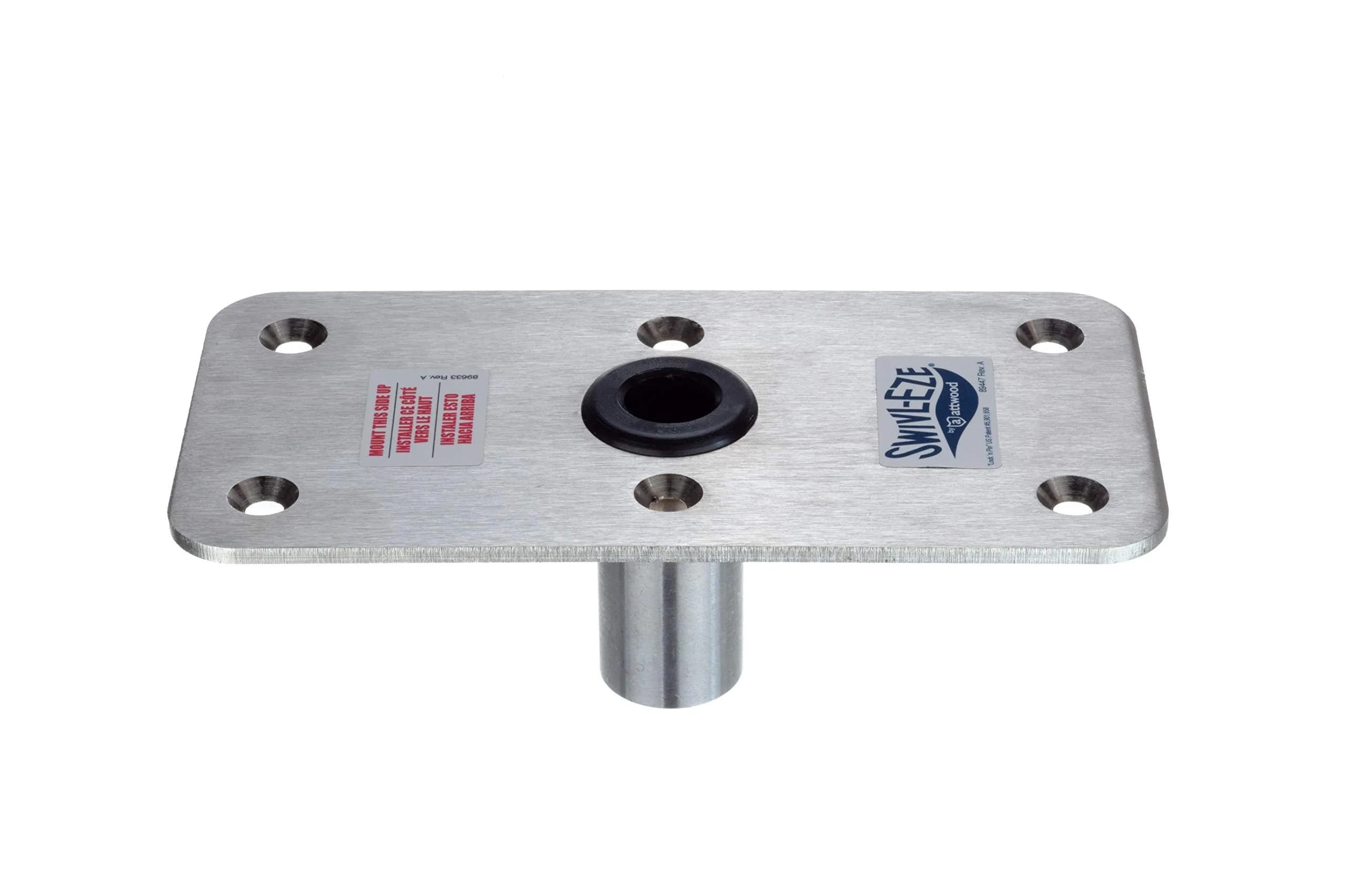 attwood Swivl-Eze Lock'N-Pin Aluminum Pedestal Base 7-Inch x 7-Inch with 3/4-Inch Pin — 4x8