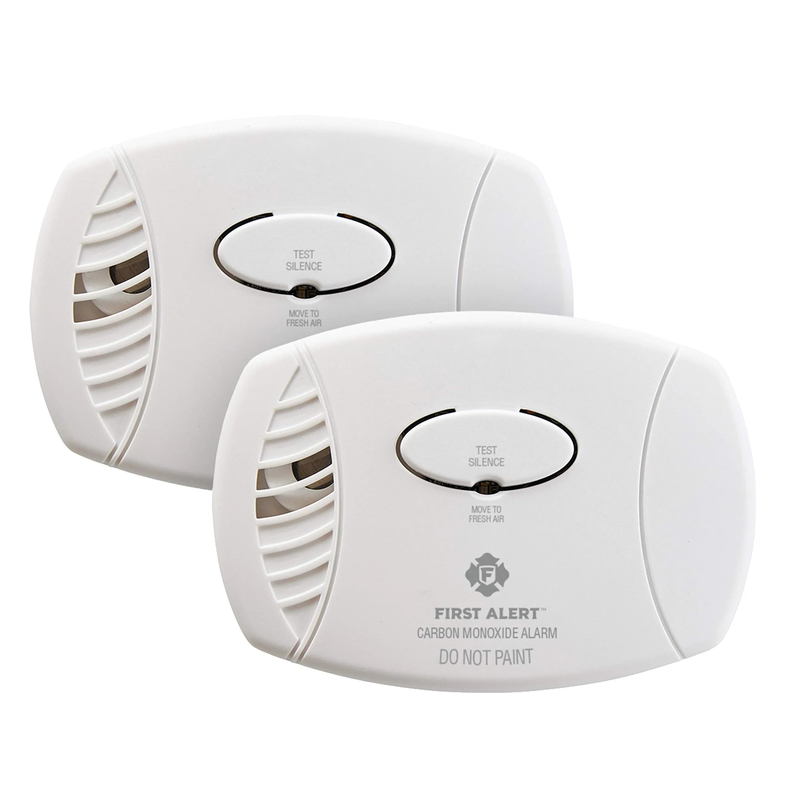 First Alert CO400 Carbon Monoxide Detector 2-Pack | Battery Operated Alarm with Electrochemical Sensor — White