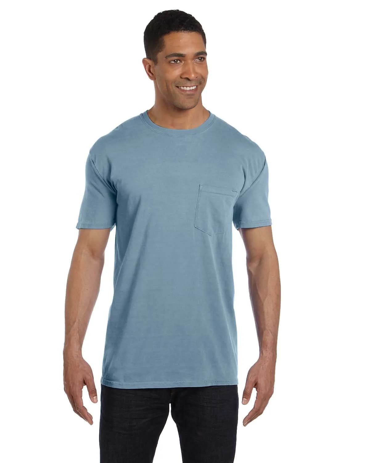 Comfort Colors Heavyweight RS Pocket T-Shirt M CELEDON | Adult Cotton Casual Tee for Men — Bay