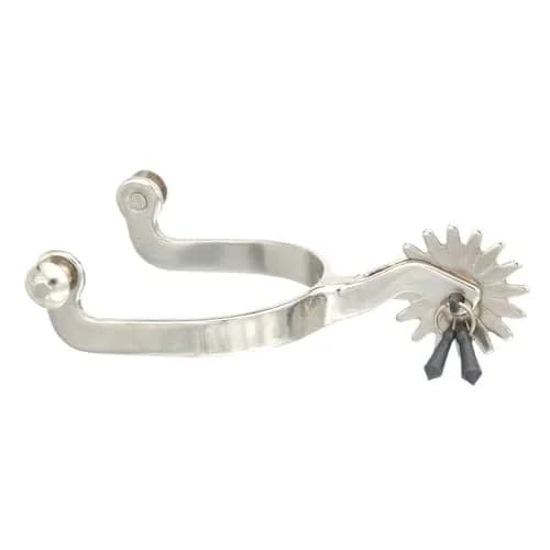 Tough 1 Chrome Plated Jingle Bob Spurs | 2" Shank, 3" Boot Opening, Black Jingle Bobs thumbnail 1