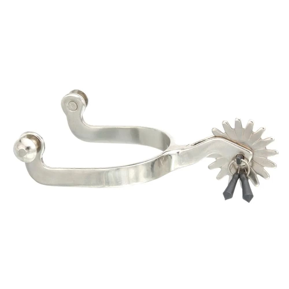 Tough 1 Chrome Plated Jingle Bob Spurs | 2" Shank, 3" Boot Opening, Black Jingle Bobs - main product image