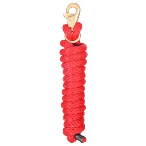 Tough1 Poly Lead with Replaceable Triggerbull Snap - Red | Durable 8.5 ft Poly Rope for Equine Handling thumbnail 1
