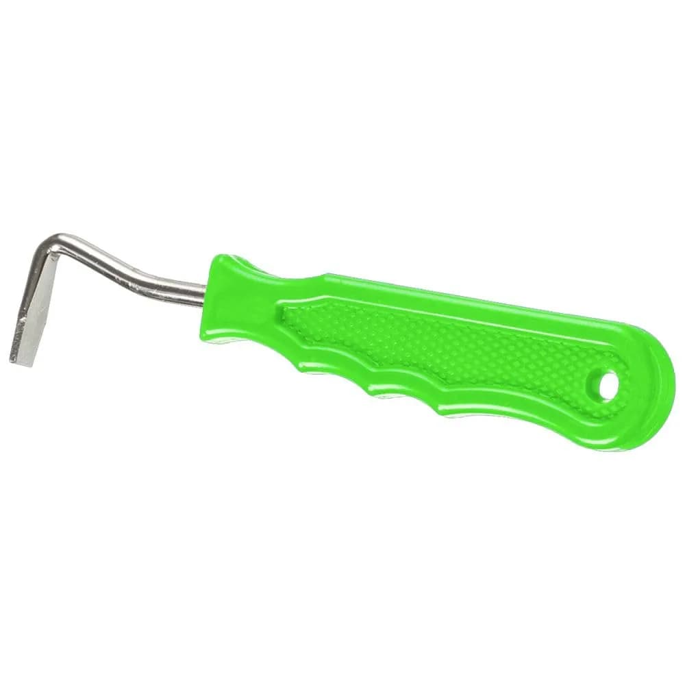 Tough 1 Metal Hoof Pick with Easy Grip Handle - Red | Durable Steel Hoof Tool for Horses — Neon Green