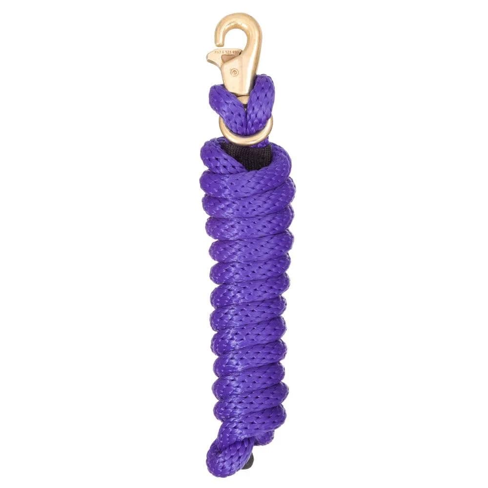 Tough 1 Poly Lead with Replaceable Triggerbull Snap, 2.6m (8.5 ft) | Durable Horse Lead Rope for Daily Handling — Purple