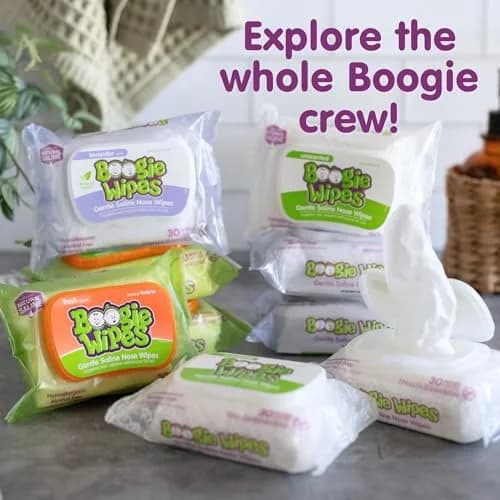 Boogie Gentle Saline Nose Wipes Grape Scent | Hypoallergenic & Alcohol-Free, 180 Count thumbnail 8