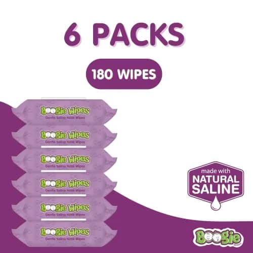 Boogie Gentle Saline Nose Wipes Grape Scent | Hypoallergenic & Alcohol-Free, 180 Count thumbnail 2