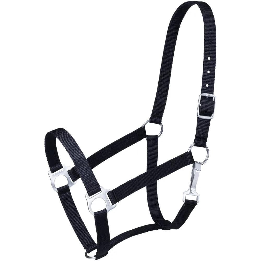 Tough 1 Pony Halter Black | Nylon, Adjustable, Durable for Equestrian Use - main product image