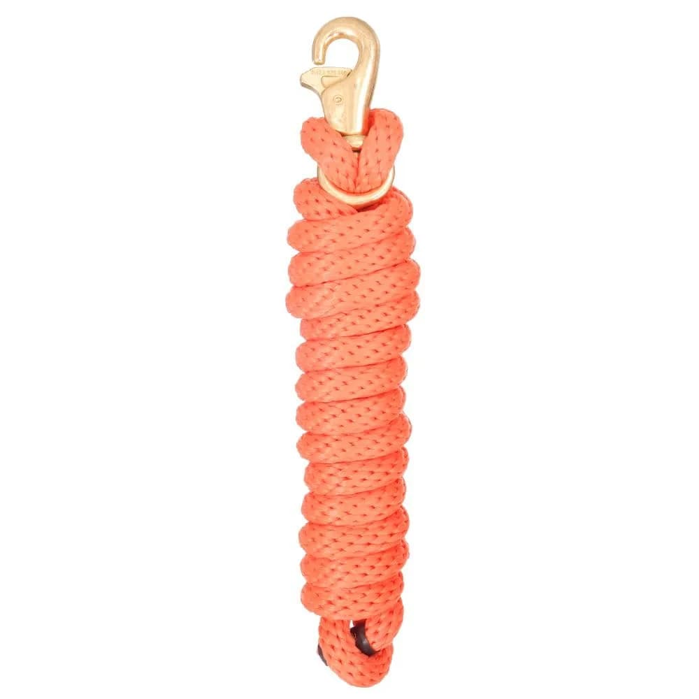 Tough 1 Poly Lead with Replaceable Triggerbull Snap - Orange | Durable Poly Rope Lead for Equine Use