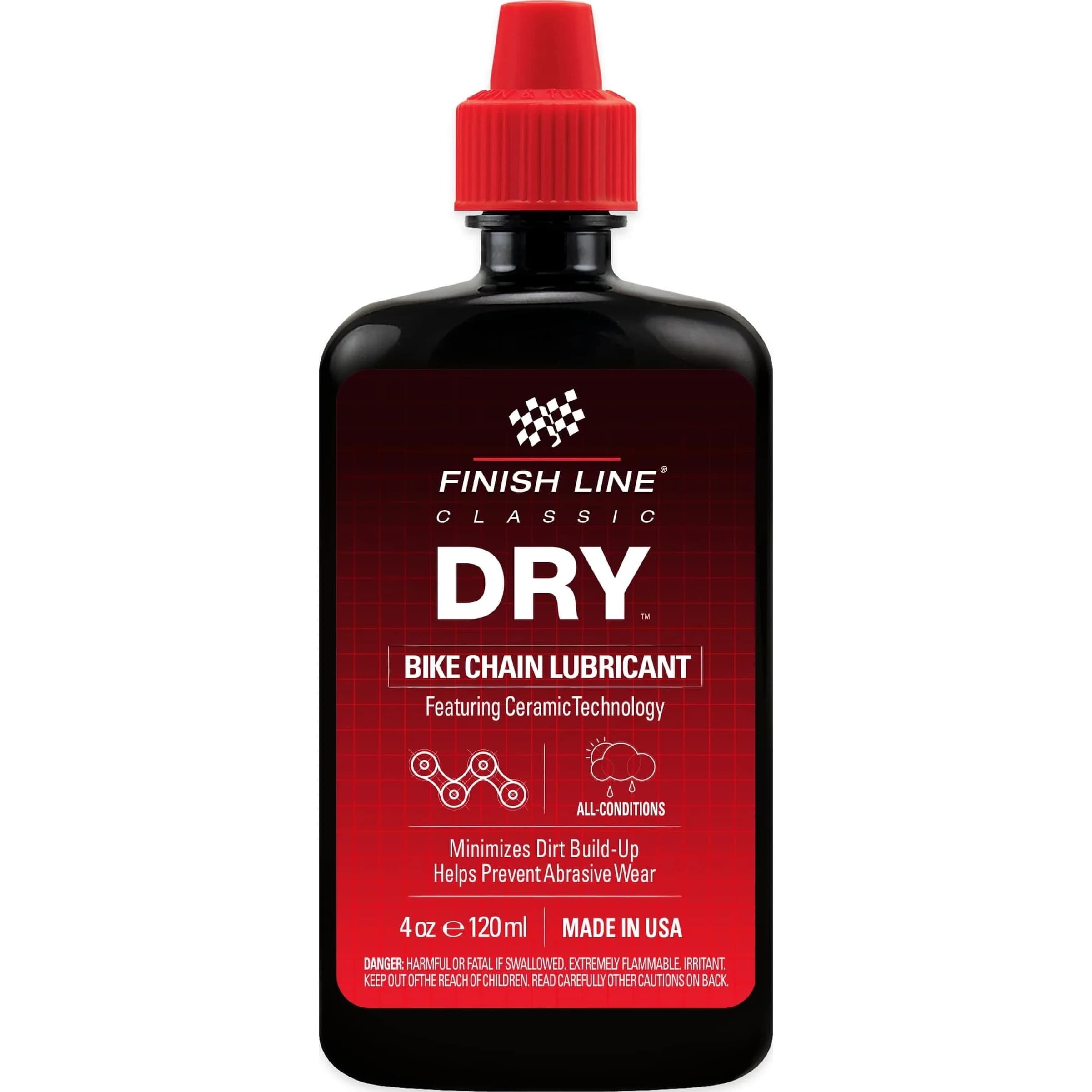 Finish Line Dry Chain Lubricant Ceramic Dry-Film 118ml (4 oz) | Dirt Repellent for Indian Roads - main product image