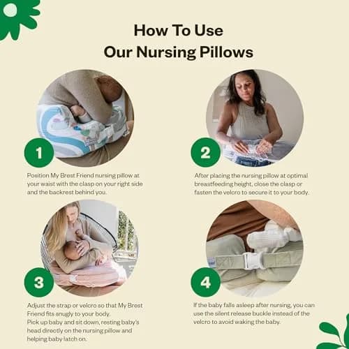 My Brest Friend Deluxe Organic 100% Cotton Nursing Pillow Cover | Breathable Fabric & Handy Pocket thumbnail 5