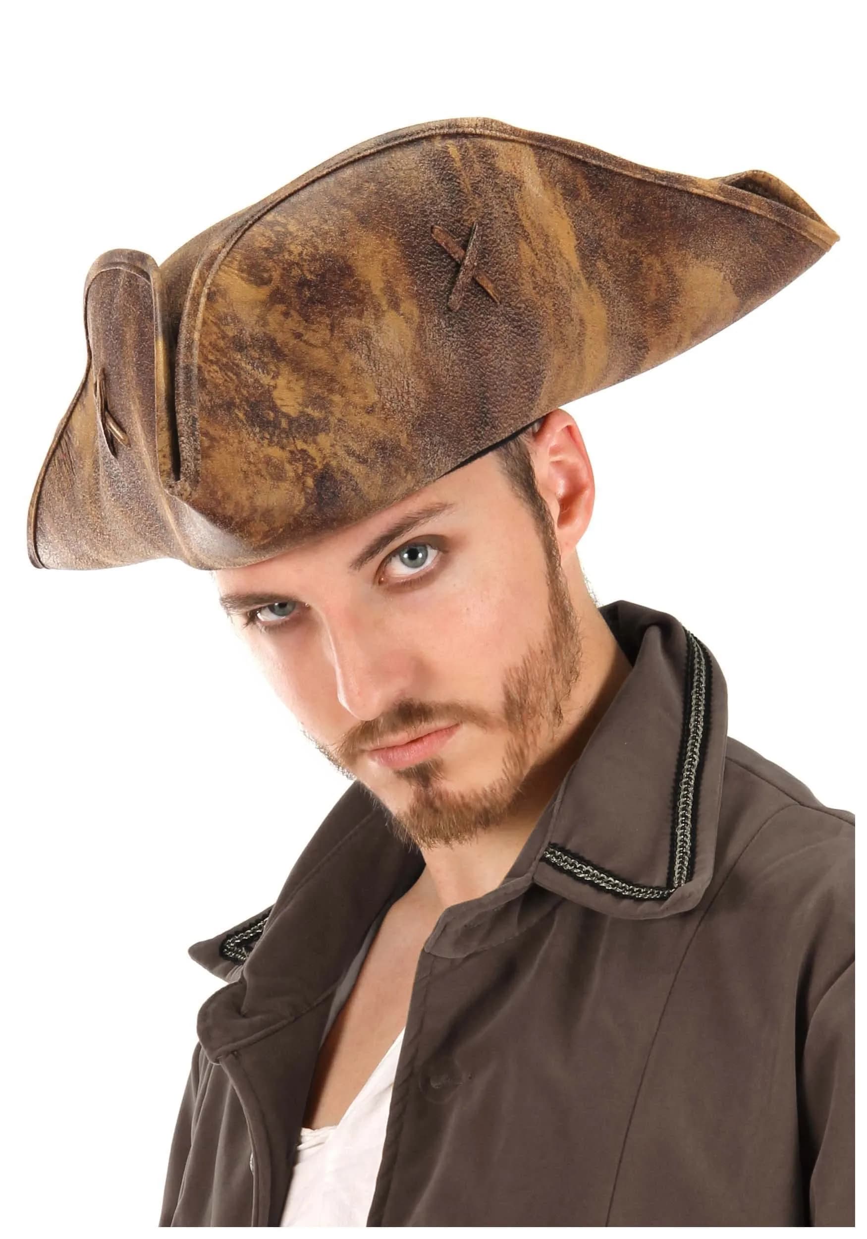 elope Disney Pirates of the Caribbean Jack Sparrow Costume Tricorn Hat for Adults, Adjustable Band - Officially Licensed - main product image