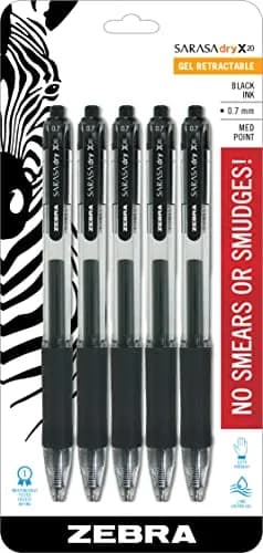Zebra Sarasa Dry X20 Retractable Gel Pen 0.7mm | Smudge-Free, Vibrant Ink, Left-Hand Friendly thumbnail 1