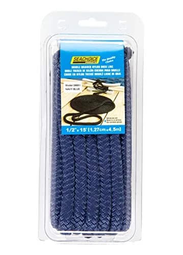 Seachoice Double-Braid Nylon Dock Line 1/2" x 15' Navy | Superior Strength & Durability thumbnail 4