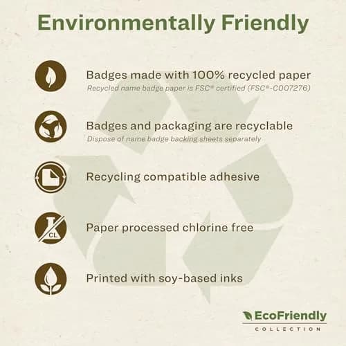 Avery® EcoFriendly Recycled Name Tags, 2-1/3" x 3-3/8", White, 160 Printable Name Badges | Made with 100% Post-Consumer Recycled Paper thumbnail 6