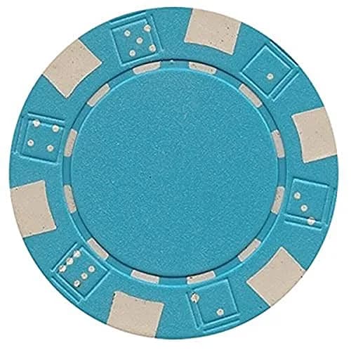 DA VINCI 50 Clay Composite Dice Striped 11.5 Gram Poker Chips, Light Blue | Set of 50 Poker Chips thumbnail 1