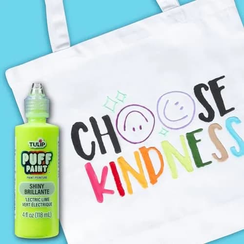 Tulip Puff Fabric Paint Shiny 'Lectric Lime 118ml (4 fl oz) | Permanent Craft Paint for Clothes, DIY Projects thumbnail 5