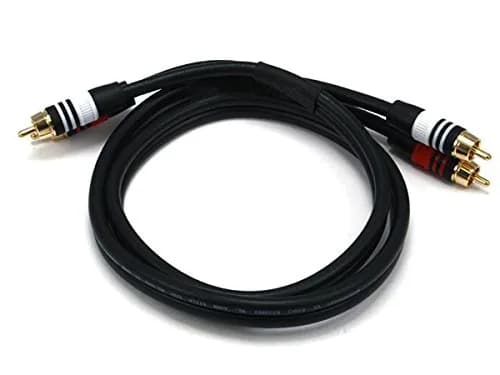 Monoprice Premium Two-Channel Audio Cable 3ft Black | Gold-Plated RCA Connectors thumbnail 1