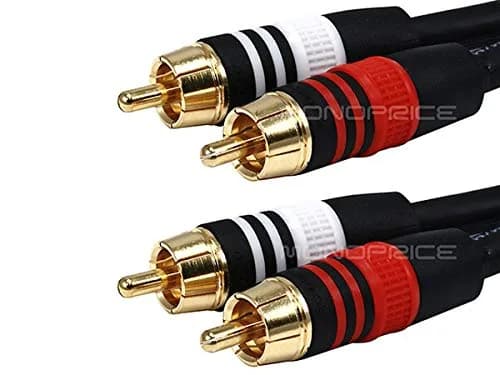 Monoprice Premium Two-Channel Audio Cable 3ft Black | Gold-Plated RCA Connectors thumbnail 2