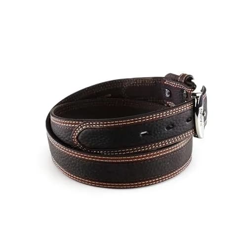 ARIAT Men's Two-Tone Oiled Leather Belt with Reinforced Holes, Brown, 36 | Durable Western Style Accessory thumbnail 3