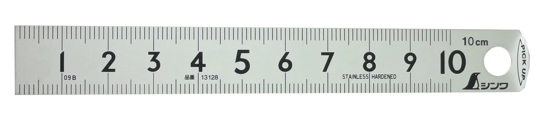 Shinwa Sokutei 13134 Pickup Scale 30 cm (11.8 inches) JIS1 Class Stainless Steel Ruler | High Readout Accuracy — 10 cm