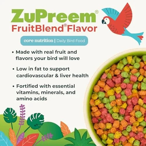 ZuPreem FruitBlend Parakeet & Budgie Food 4.54 kg (10 lb) | Complete Nutrition for Small Birds thumbnail 2