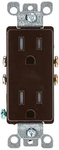 Leviton 15 Amp Decora Tamper-Resistant Electrical Wall Outlet, T5325, Brown | Child-Safe, Grounded, Heavy-Duty thumbnail 1