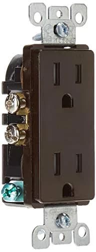 Leviton 15 Amp Decora Tamper-Resistant Electrical Wall Outlet, T5325, Brown | Child-Safe, Grounded, Heavy-Duty thumbnail 2