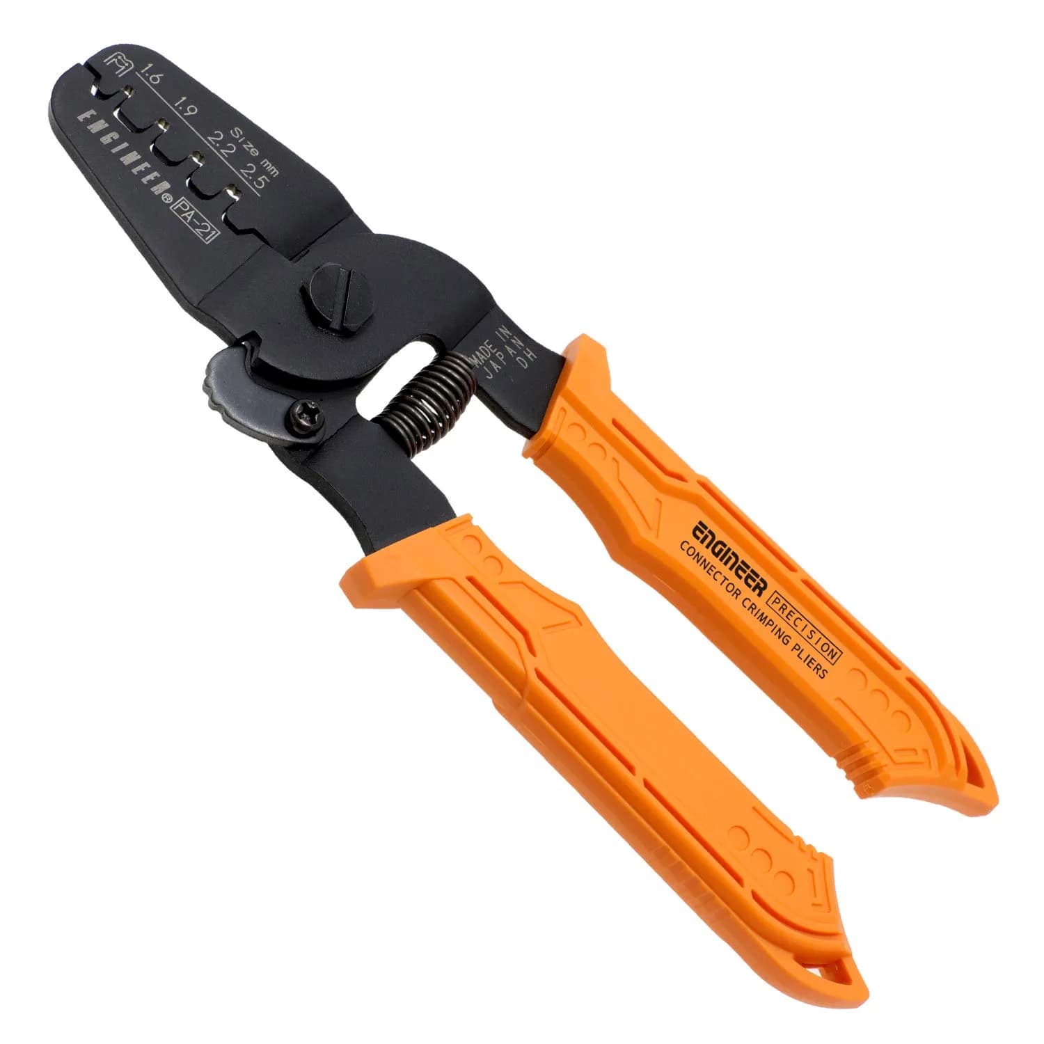 ENGINEER PA-20 Universal Connector Crimping Pliers 175mm (6.89in) | Crimps AWG 28-18 Wires for 100+ Terminals — Orange