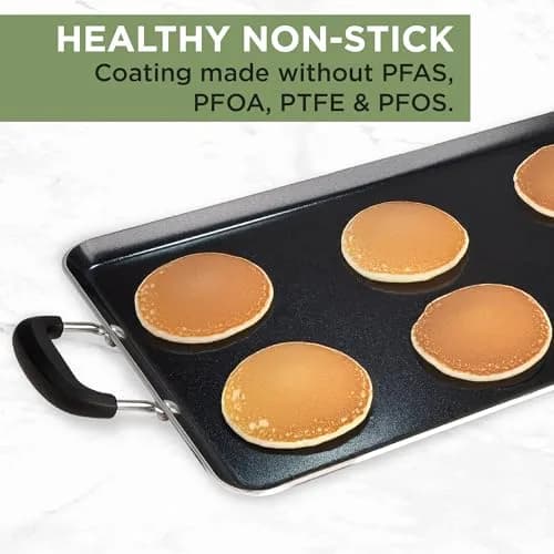 Ecolution Artistry Nonstick Double Burner Griddle 12" x 18" | Easy To Clean, Dishwasher Safe, Cool Touch Handle thumbnail 2