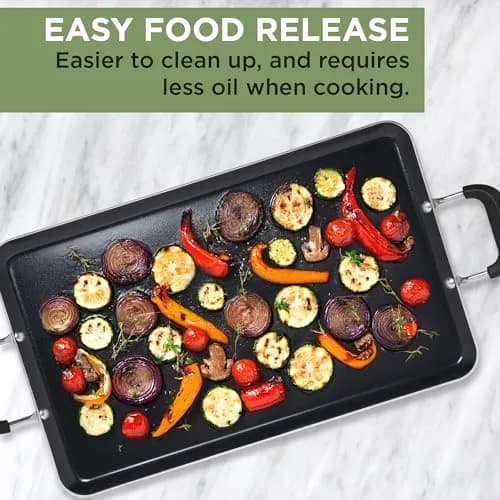 Ecolution Artistry Nonstick Double Burner Griddle 12" x 18" | Easy To Clean, Dishwasher Safe, Cool Touch Handle thumbnail 3