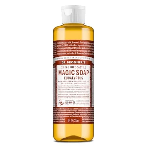 Dr. Bronner's Eucalyptus Pure-Castile Liquid Soap 237ml (8 Fl Oz) | Gentle & Biodegradable Body Wash thumbnail 1