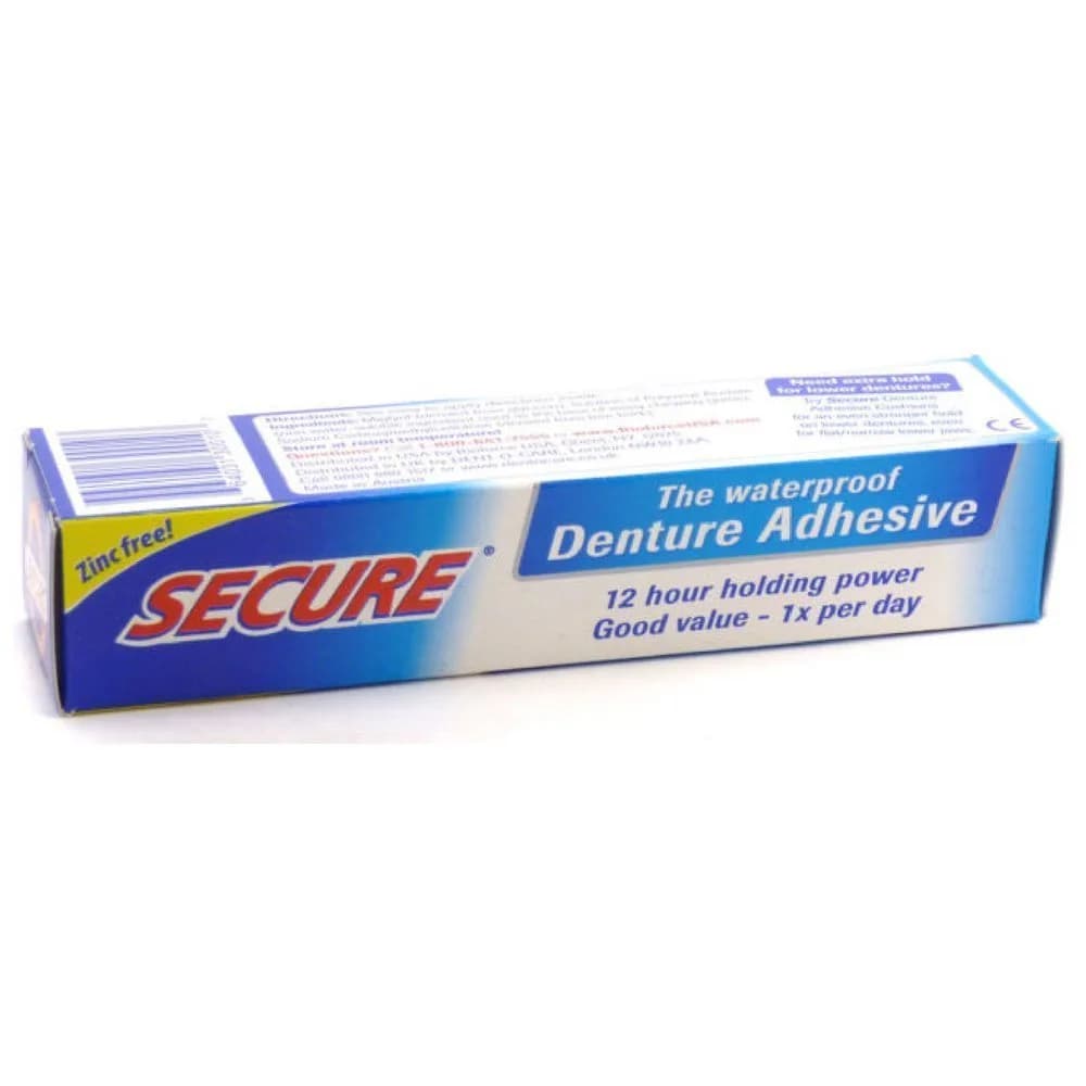 Secure Denture Adhesive Cream 11.2 oz (8 x 1.4 oz Tubes) | Waterproof Seal, Zinc-Free, Food Grade Ingredients — Regular