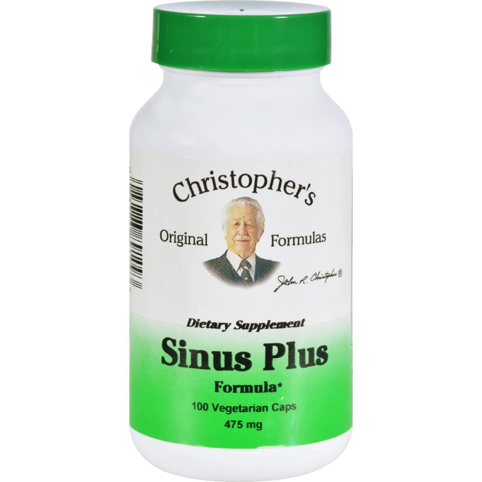 Christopher's Original Formulas Sinus Plus, Herbal Support Capsules, Whole Herb Blend, 100 Count - Pack of 12 - main product image