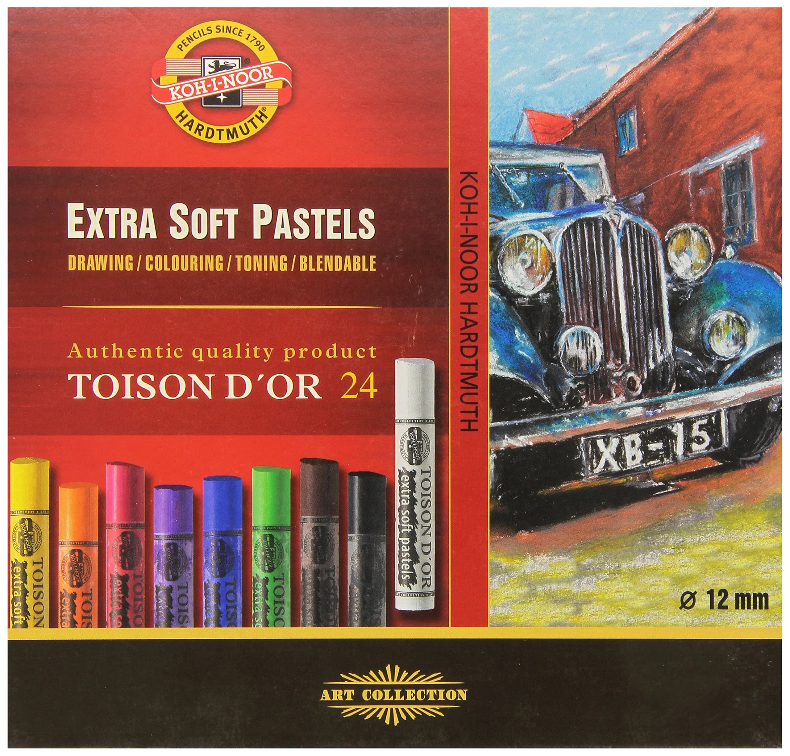 Koh-I-Noor Extra Soft Pastels Set/24 (FA8554) | Assorted Colors Writing Instrument
