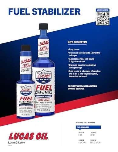 Lucas Oil Fuel Stabilizer 15 oz (443 ml) | Prevents Fuel Degradation & Cleans Fuel Systems thumbnail 2