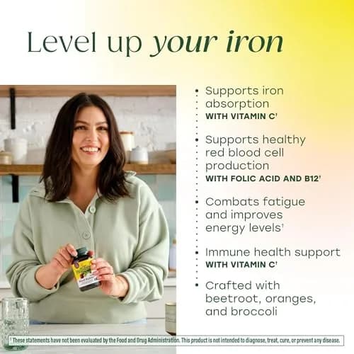MegaFood Blood Builder Iron Supplement Vegan 180 Tablets | Energy Support with Iron Bisglycinate & B12 thumbnail 4