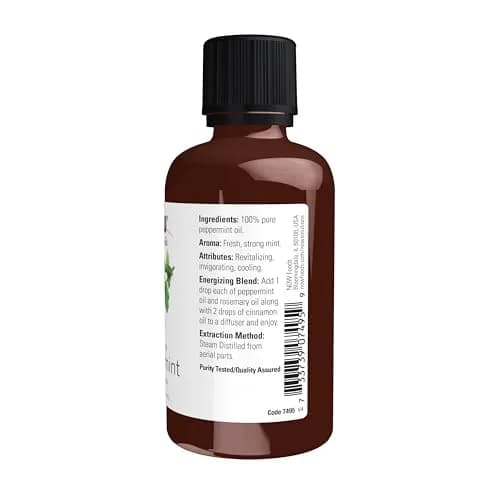NOW Peppermint Essential Oil 59ml (2 Fl Oz) | Invigorating, Pure, Steam Distilled thumbnail 2